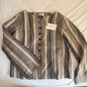 Reformation Lucia Jacket in Cannes Stripe